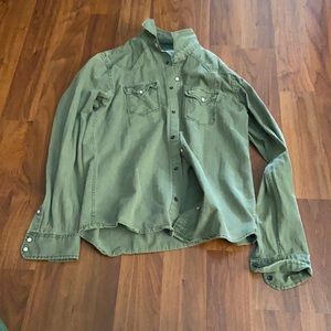 Aeropostale Army Green Denim Jacket